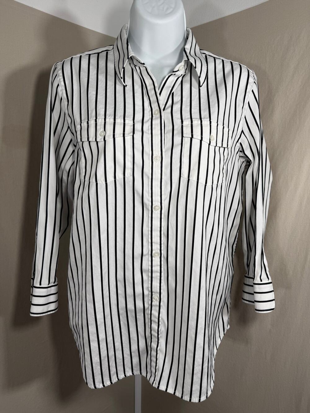 Lauren Ralph Lauren Striped Button Up Cotton Shirt M